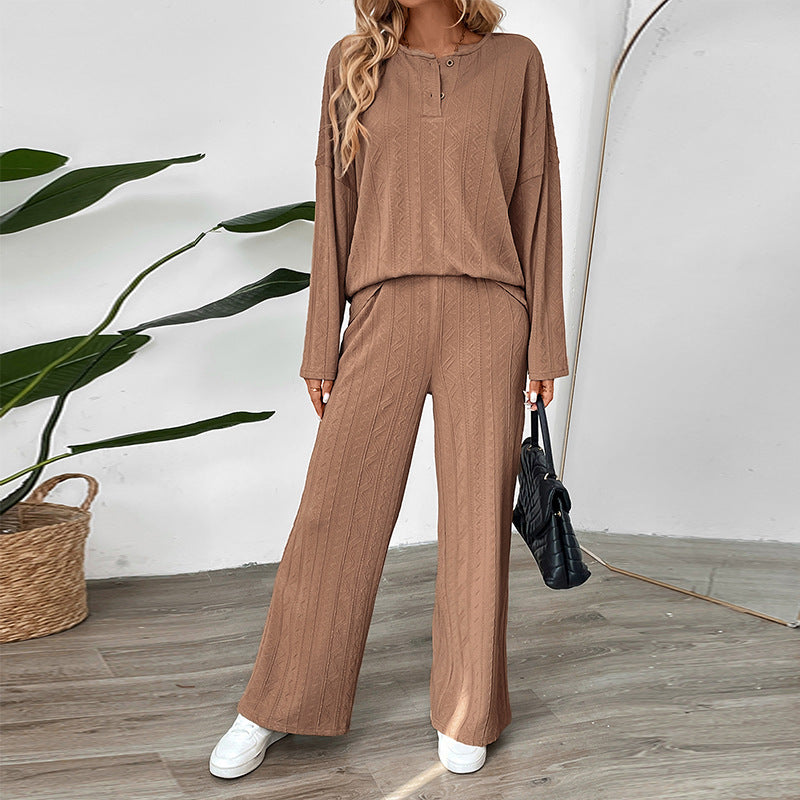 Damen Strickset Pullover Weite Hose Eveloria