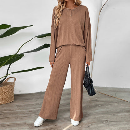Damen Strickset Pullover Weite Hose Eveloria