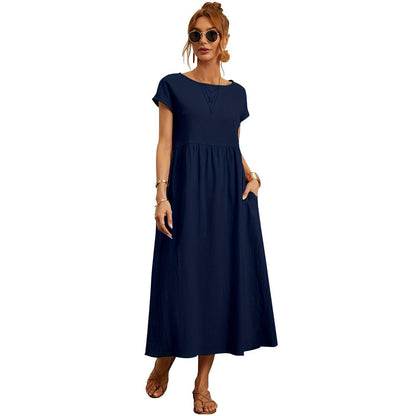 Damen Maxikleid Tailliert Mit Seitentaschen Eveloria