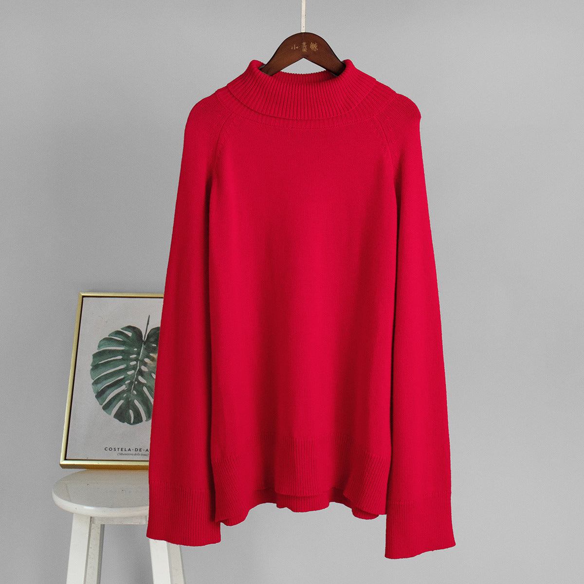 Damen Rollkragenpullover Feines Strickmaterial Beige
