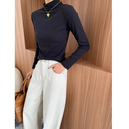 Damen Langarm Rollkragenpullover Feine Rippstruktur Eveloria