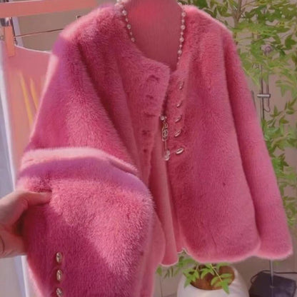 Damen Weiche Jacke mit goldenen Knöpfen