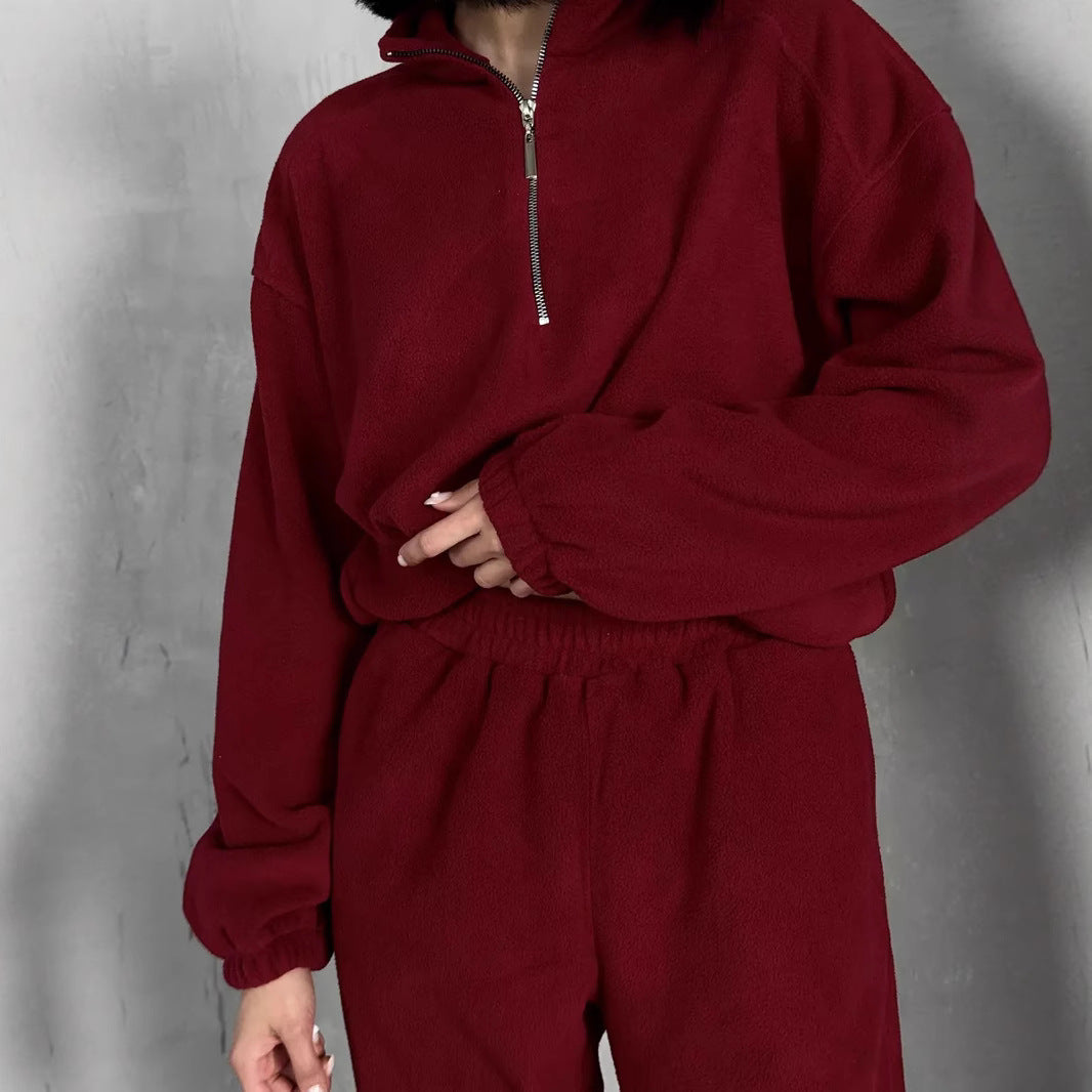 Damen Sportset Sweatshirt Jogginghose Tunnelzug Grau Eveloria