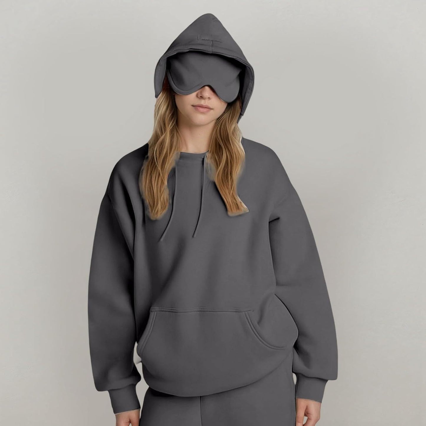 Damen Kapuzenpullover mit Schlafmaske