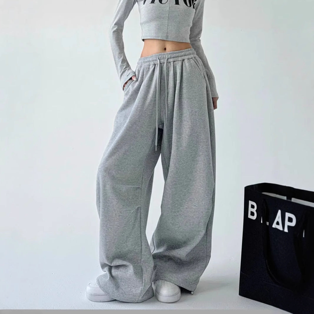 Damen Jogginghose Elastischer Bund Seitentaschen Bequem Schwarz - Eveloria