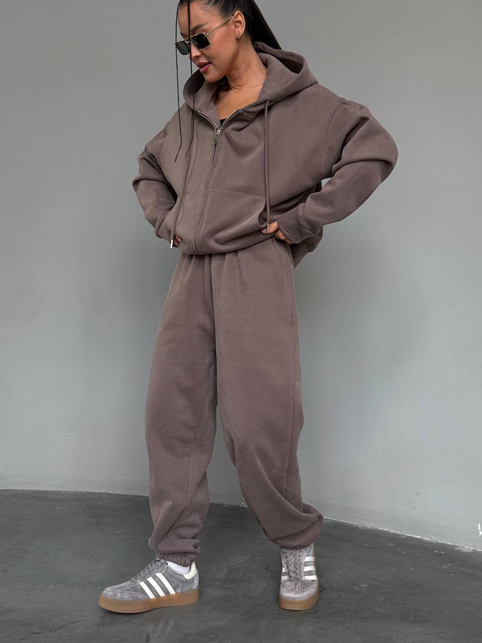 Damen Hoodie-Jumpsuit Lässig Reißverschluss Eveloria