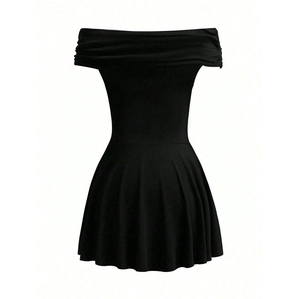 Damen Off-Shoulder Minikleid Wickeldetail Elegantes Design