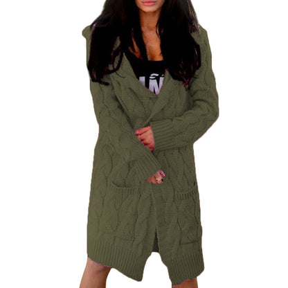 Damen Grobstrick-Cardigan Weich Mit Taschen Beige Eveloria