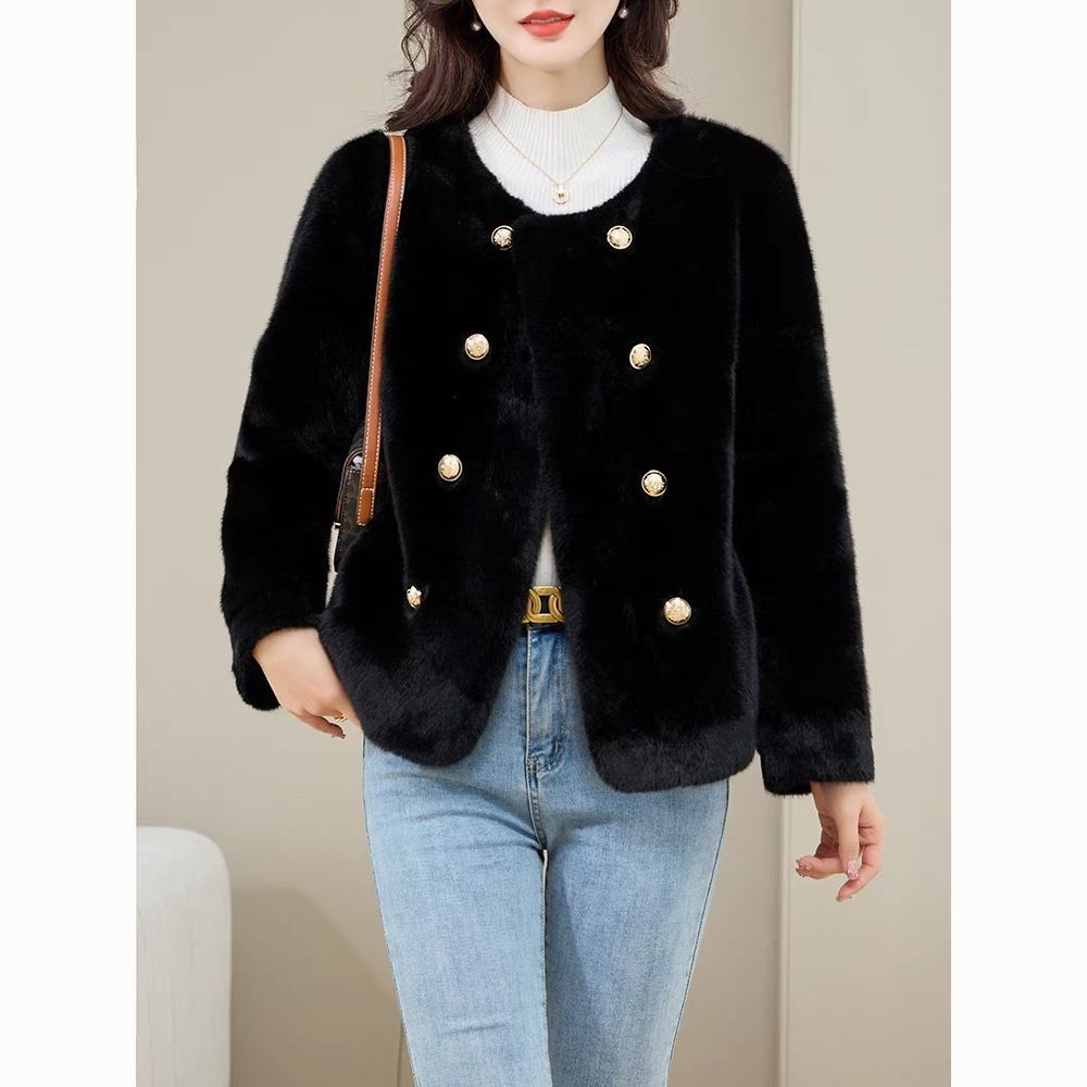 Damen Softjacke Elegant Knöpfe Eveloria