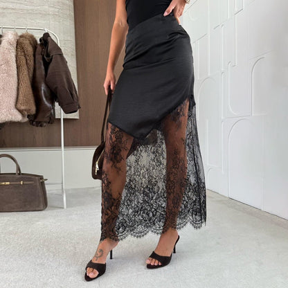 Damen Spitzenrock Asymmetrisch Eveloria