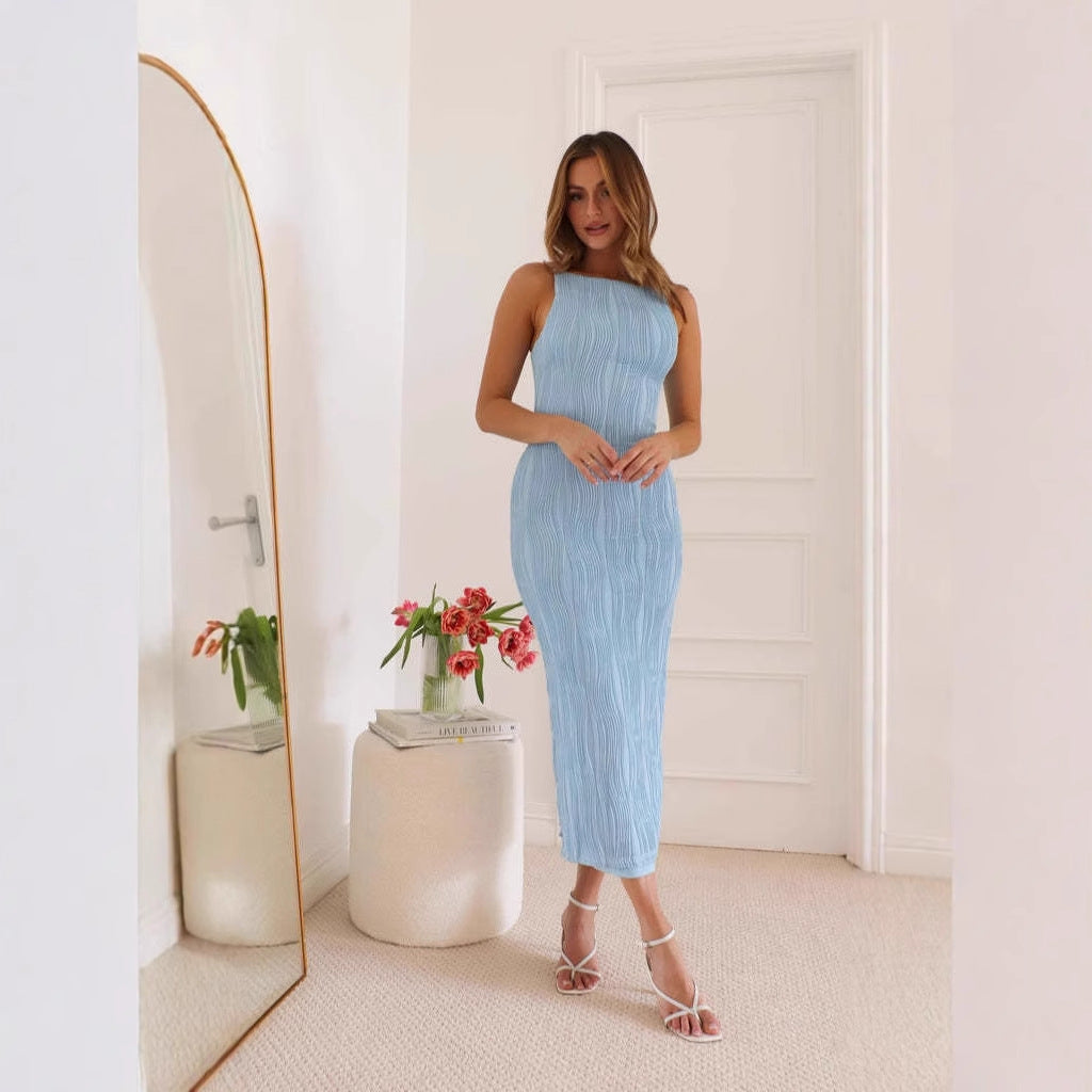 Damen Maxikleid Rippdesign Figurbetonend Eveloria