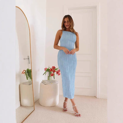 Damen Maxikleid Rippdesign Figurbetonend Eveloria