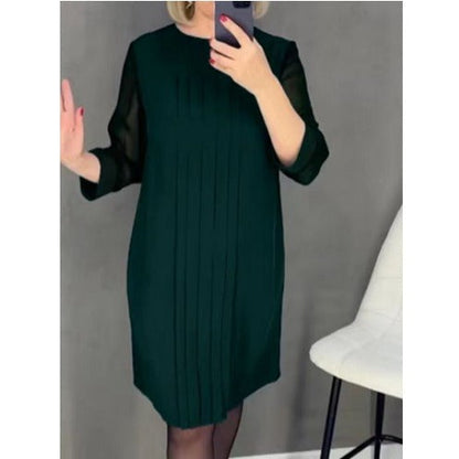 Damen Rüschenkleid transparente Ärmel Eveloria