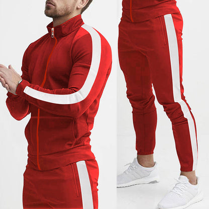 Herren Sportanzug-Set mit Reißverschluss und Streifen Eveloria