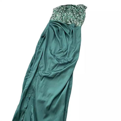 Damen Abendkleid Asymmetrisch Hochgeschlitzt Eveloria