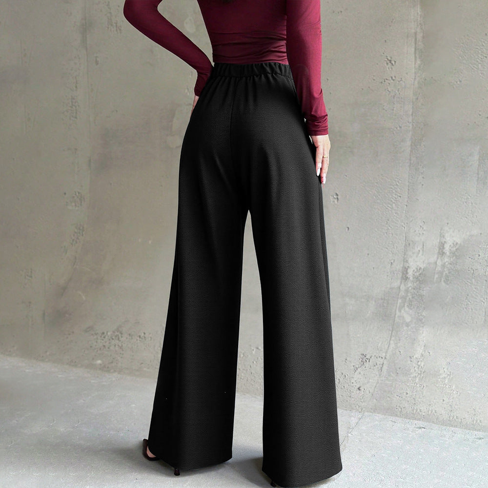 Damen Palazzo-Hose Hochtaillierte Faltenhose Eveloria