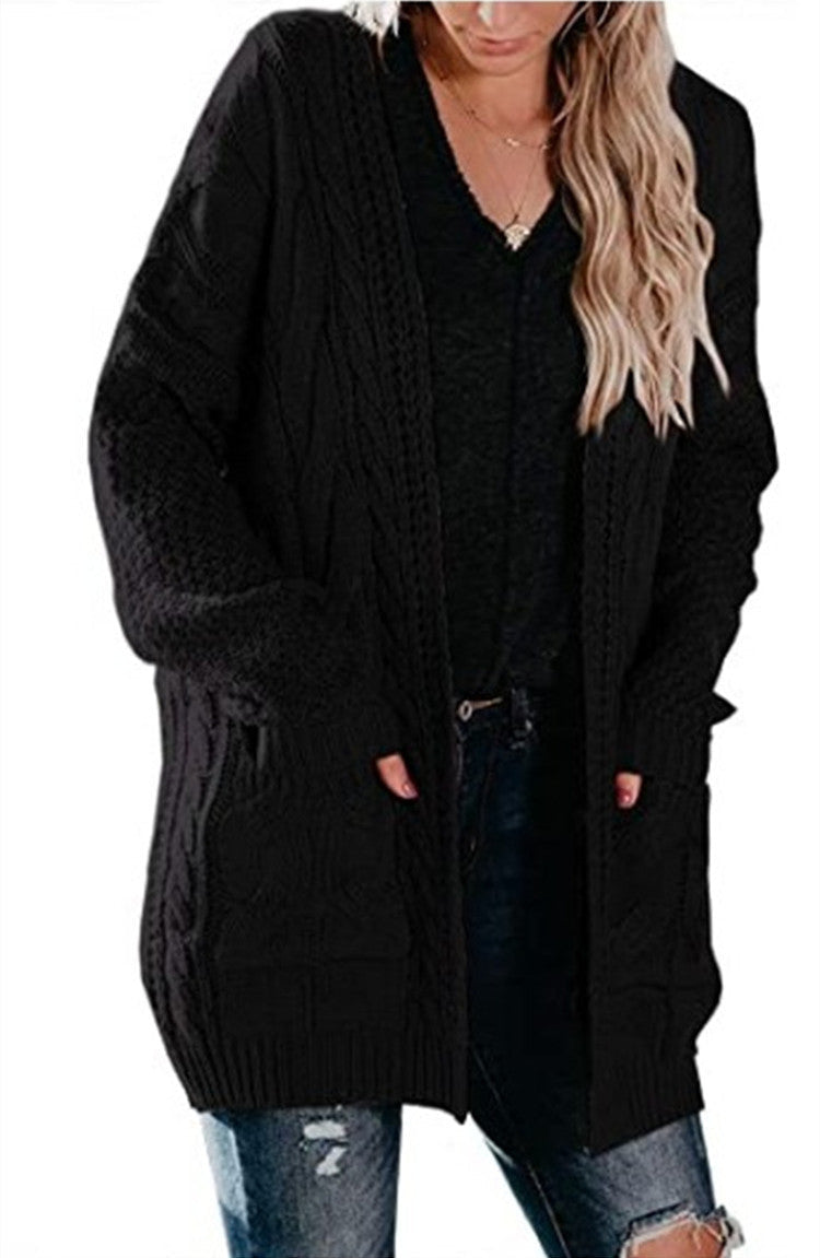 Damen Grobstrick-Cardigan mit Taschen und Strukturdesign Eveloria
