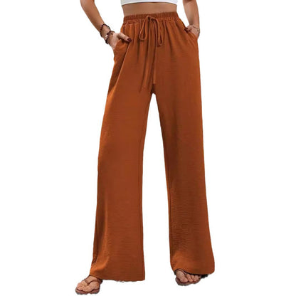 Damen Sommerhose Weite Elastischer Bund Beige