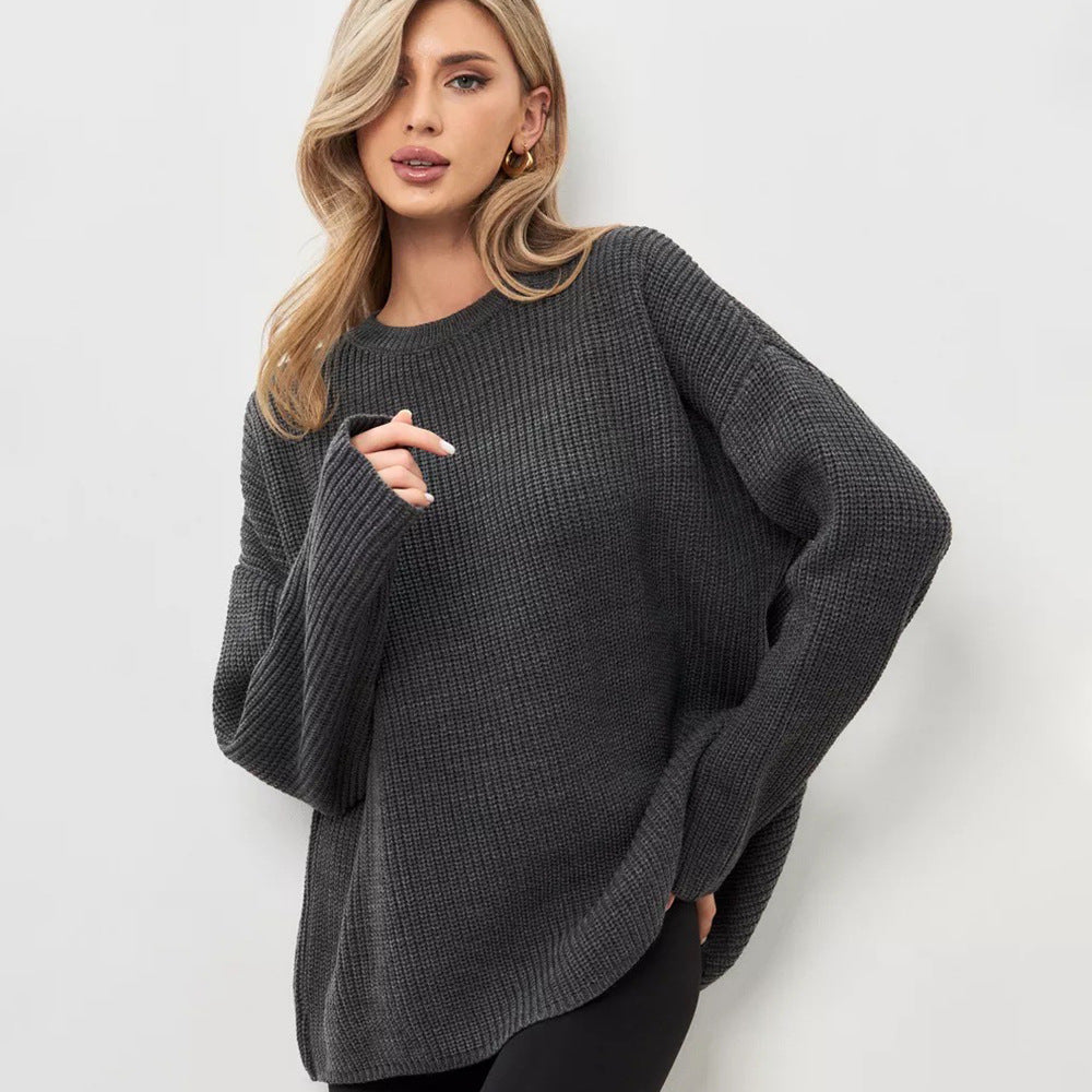 Damen Grobstrickpullover Weiches Material Beige