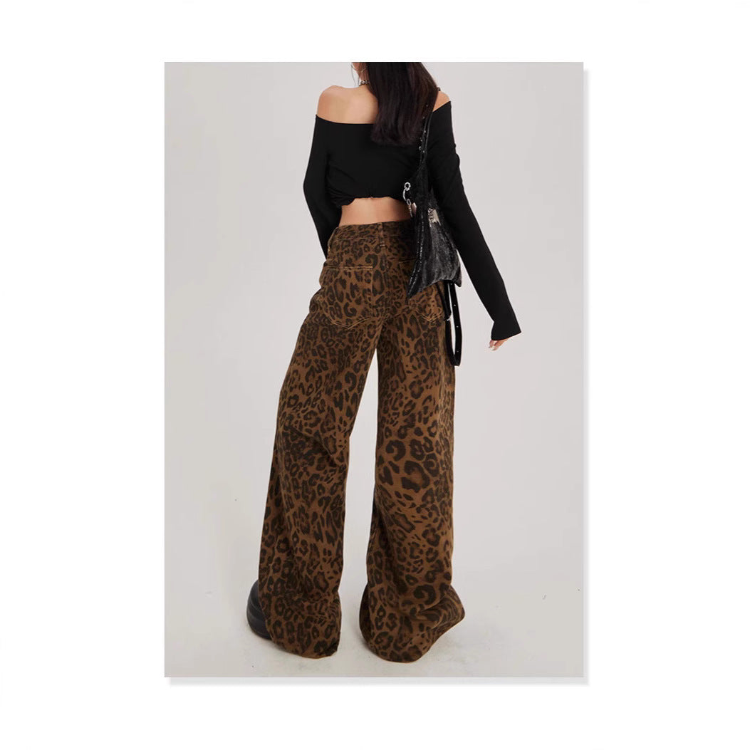 Damen Leopardenhosen Weite Eveloria