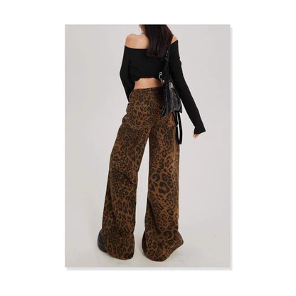 Damen Leopardenhosen Weite Eveloria