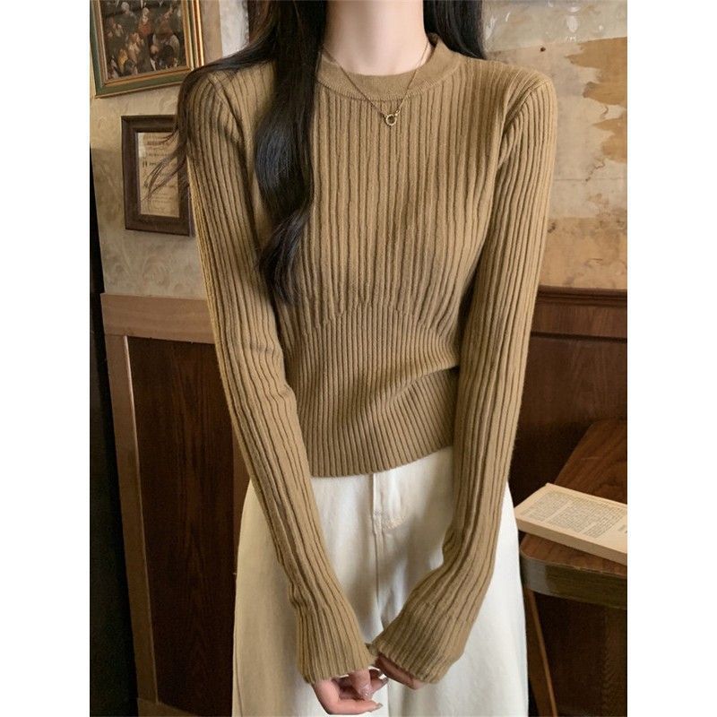 Damen Rippstrickpullover Verlängerte Ärmel Fein Eveloria