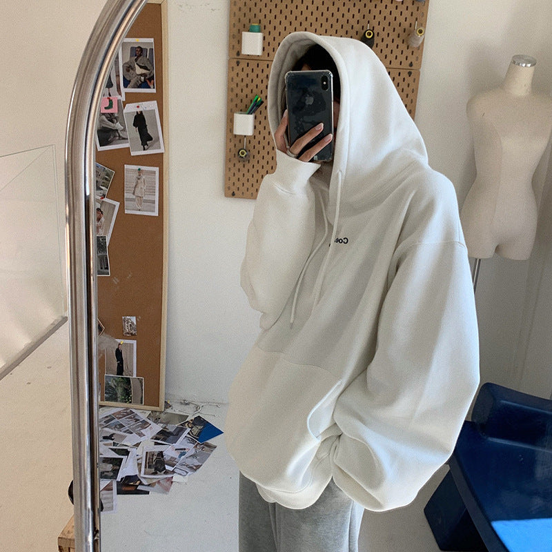Damen Hoodie Lässiger Schnitt Kängurutasche Grau