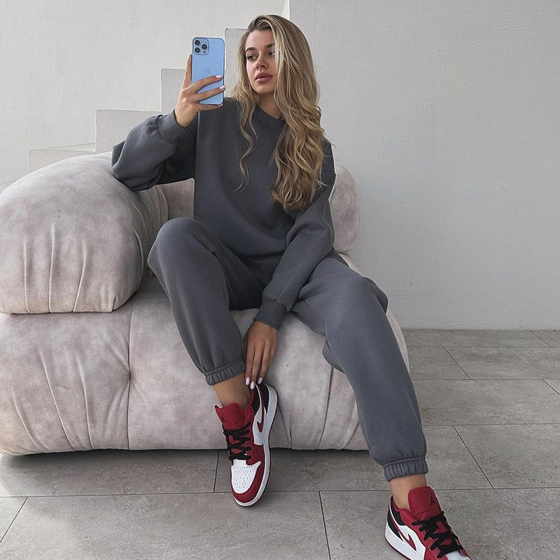 Damen Jogginganzug Eveloria Bequem Baumwolle Schwarz - Eveloria