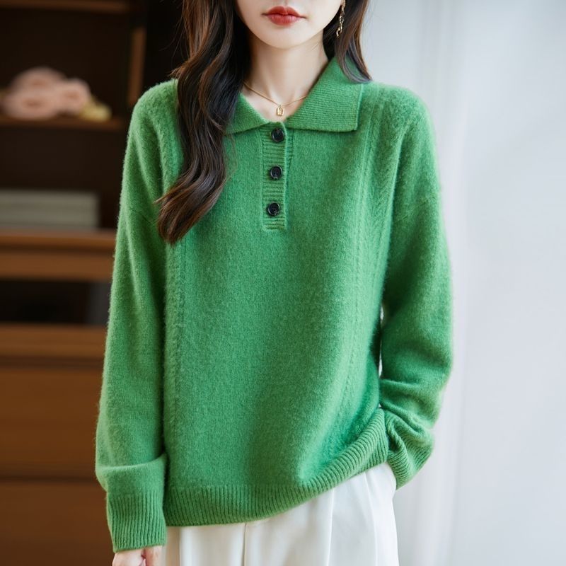 Damen Pullover mit Knopfleiste Elegantes Design