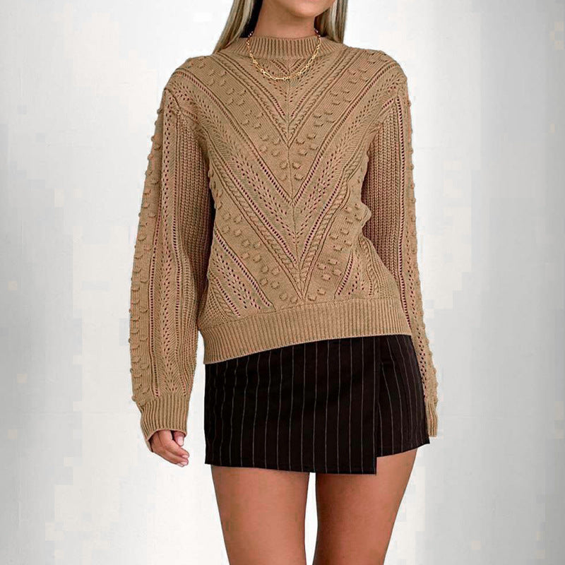 Damen Strickpullover Häkelmuster Eveloria