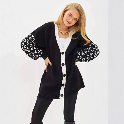 Damen Cardigan mit Wildlederärmeln Modisch