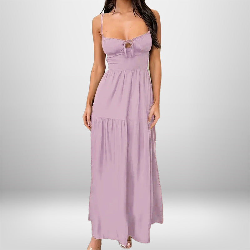 Damen Maxikleid Verstellbare Träger Romantisch Schlüsseleffekt