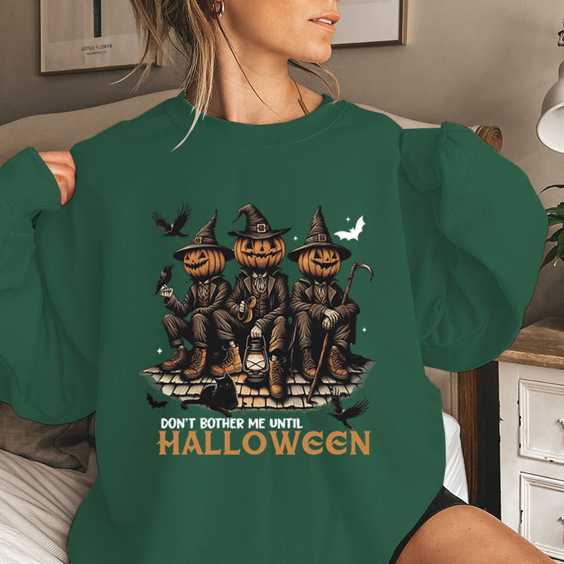 Damen Sweatshirt Halloween-Motiv Baumwolle Gemütlich Grau
