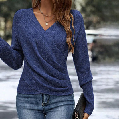 Eveloria Damen Gekreuzter Pullover