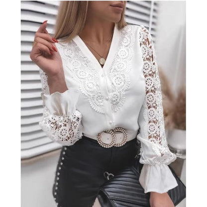 Damen Bluse Rüschendetails Elegant
