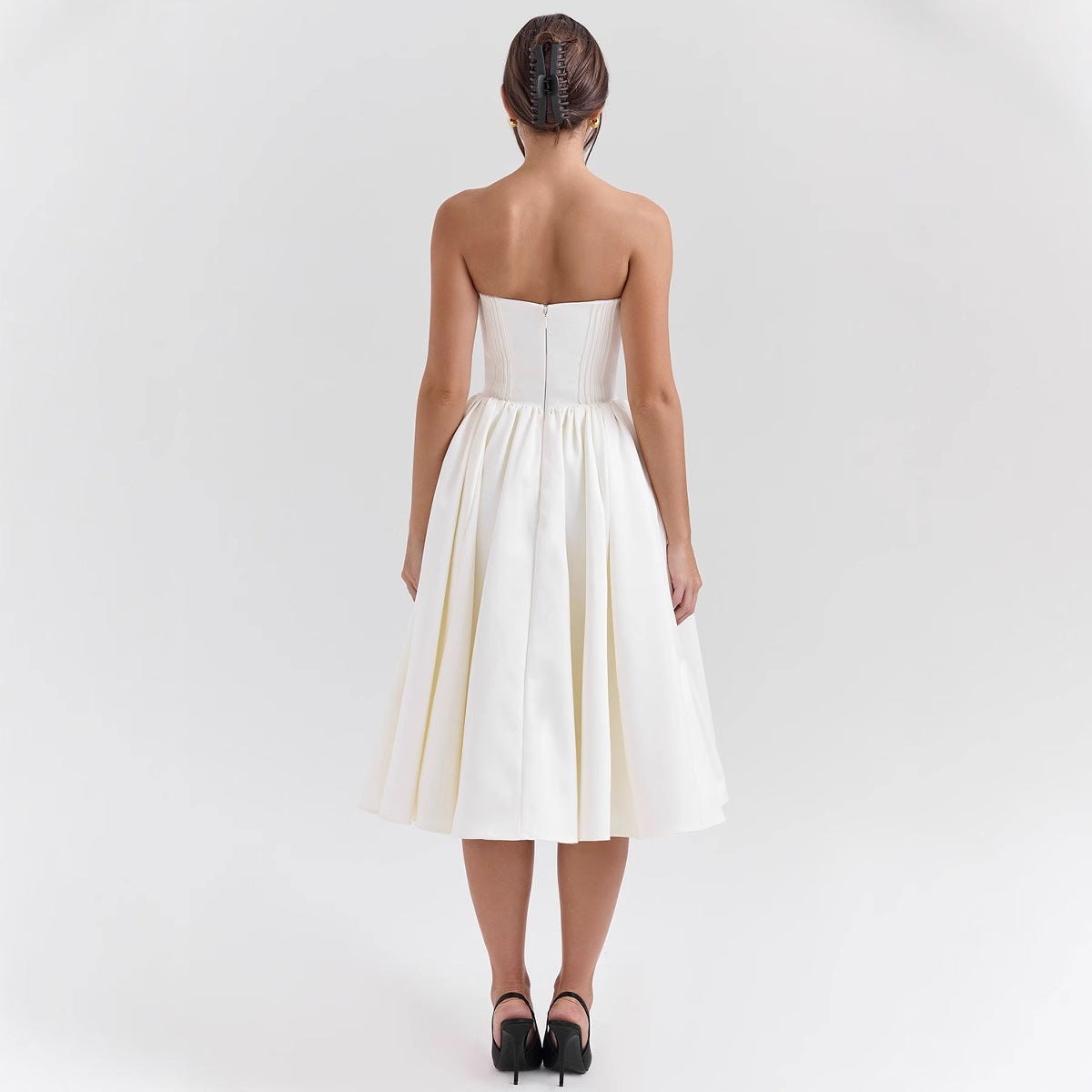 Damen Cocktailkleid Corsage-Oberteil Voluminöser Rock Eveloria