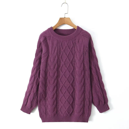 Damen Pullover Strick Zopfmuster Eveloria