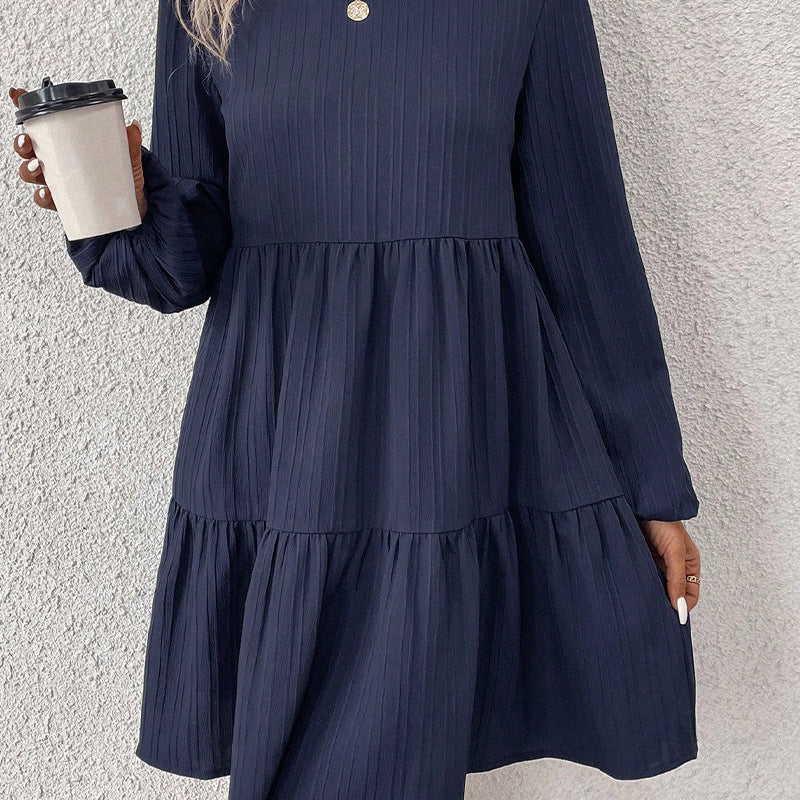 Damen Kleid Geraffter Rock Eveloria