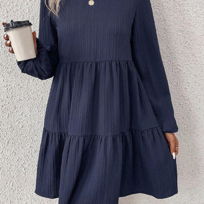 Damen Kleid Geraffter Rock Eveloria