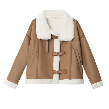 Damen Lederjacke Fleecegefüttert Eveloria