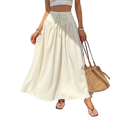 Damen Maxi-Rock Verstellbarer Taillenzug Elegantes Design