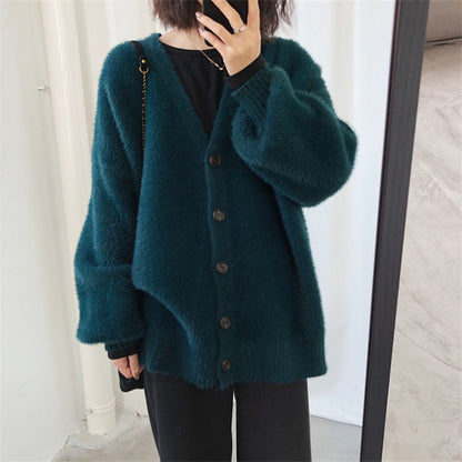 Damen Strickcardigan Große Knöpfe Lässig Eveloria