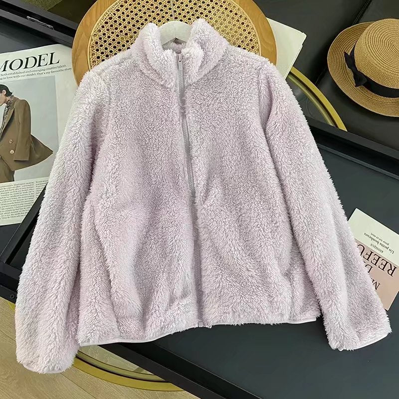 Damen Fleecejacke Weiches Innenfutter Hochkragen Eveloria