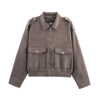 Damen Outdoorjacke Lässig Reißverschluss Große Taschen