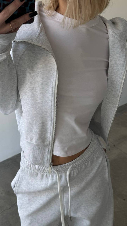 Damen Loungewear-Set Elastisch Hochkragen Eveloria