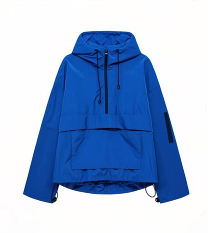 Damen Windjacke Funktionale Kapuzenjacke mit Kängurutasche