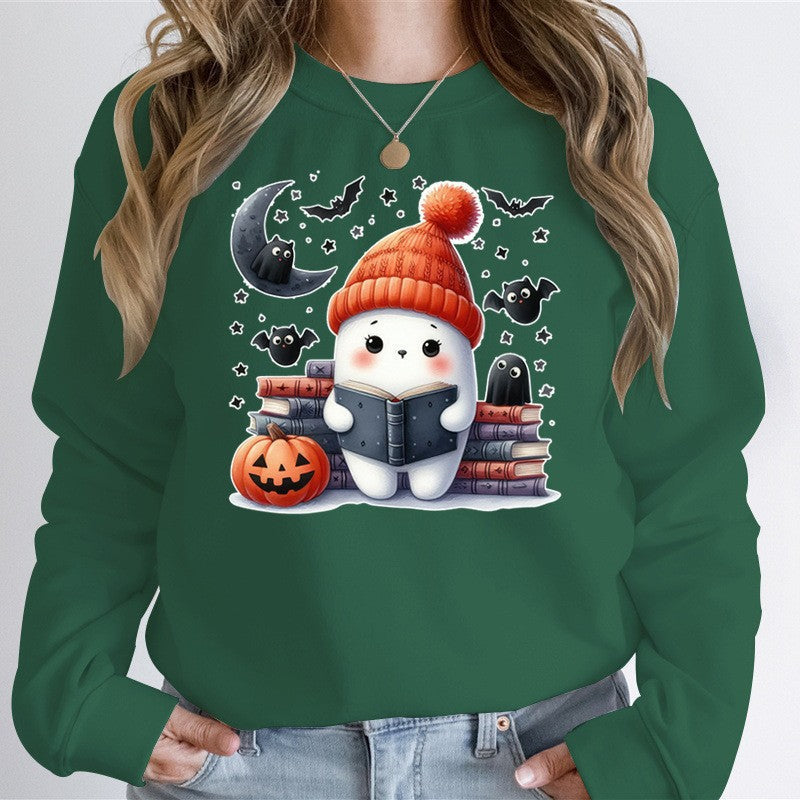 Damen Sweatshirt Halloween-Motiv Hochwertiges Material Schwarz - Eveloria