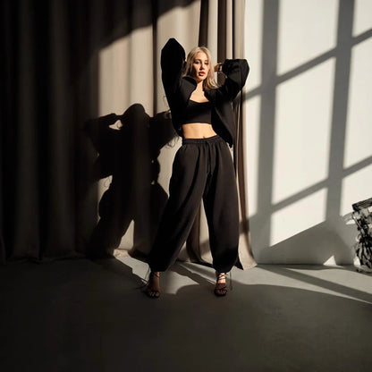 Damen Cropped Hoodie Lässig Elegant Grau