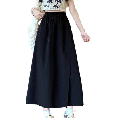 Damen Sommerrock Weit mit hoher Taille und Taschen