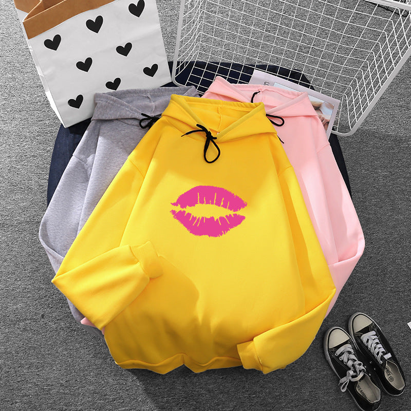 Damen Hoodie Lippenmotiv Eveloria